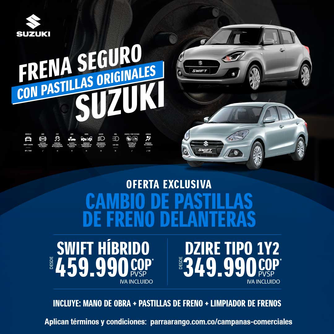 Suzuki Swift Híbrido y Dzire Live Oferta Marzo 2026